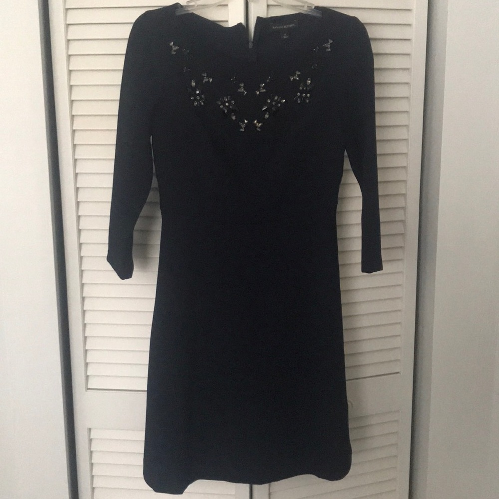 Like New Banana 3/4 Sleeve Dark Navy Dress